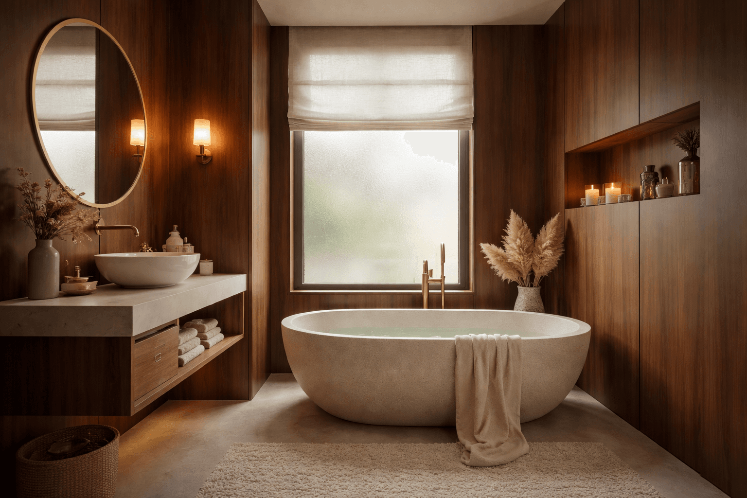 Bathroom · Warm Wood · 6m²