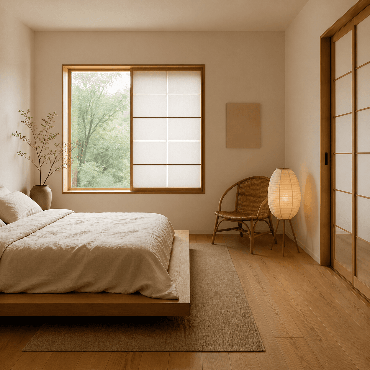 Japandi style room render